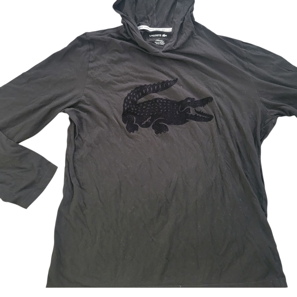 Lacoste Black Hoodie Black Logo L